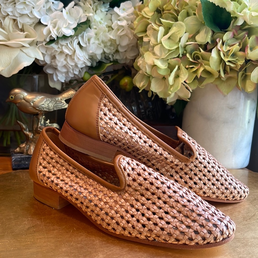 J. McLaughlin Melva Woven Leather Loafers | Barely Worn!